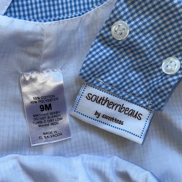 Boys Matching Boutique Christmas Snowman Smocked Longall Size 9 Months - Picture 7 of 9